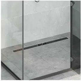 vidaXL Duschabfluss mit Glashülle und 360° Siphon 90 cm Schwarz