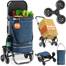 monzana 3in1 Einkaufstrolley blau 0,44 m