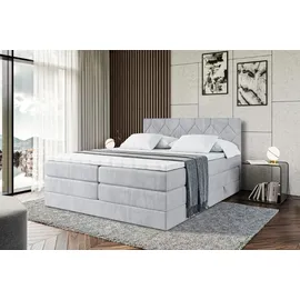 altdecor Boxspringbett CATOR KING - 160x200 - H3/H4 - Hellgrau