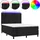 vidaXL Boxspringbett mit Matratze & LED Schwarz 140x200 cm Samt