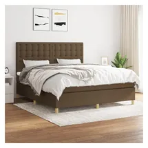 vidaXL Boxspringbett mit Matratze Dunkelbraun 180x200 cm Stoff