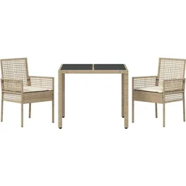 vidaXL Garten Essgruppe 3-tlg. Beige