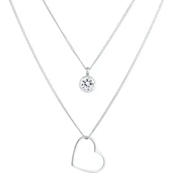 Elli Layer Herz Solitär Kristalle 925 Silber silberfarben Damen 