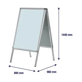 Franken Kundenstopper Standard silber DIN A0 2 Fächer 89,0 x 98,0 x 144,0 cm, 1 St.