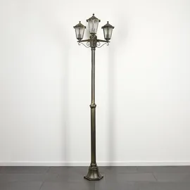hofstein Wegeleuchte Metall/Glas 3xE27 IP44 ohne Leuchtmittel braun/gold/schwarz