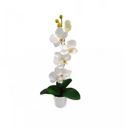 Kunstorchidee Orchidee kunstblumen Orchideen künstlich orchideentopf kunstblumen 601 Orchidee künstlich, PassionMade, Höhe 50 cm, künstliche Orchidee im Topf wie echt weiß