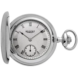 REGENT Herren Taschenuhr Savonnette Edelstahl 48 MM Mechanischer Handaufzug Römische Zahlen P-772