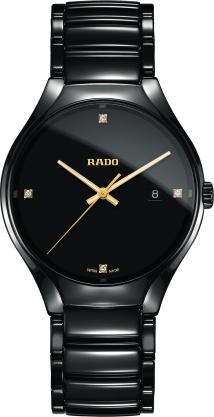 Rado True Quartz 40mm Diamonds" R27238712" - Absetzungen gelbgold,schwarz - 40mm