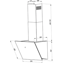 Respekta CH 89060 W Wandhaube 60 cm Weiß