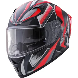 Germot GM 711 Dekor Helm, schwarz-rot, Größe M für Männer