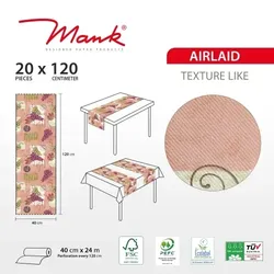 MANK Tischläufer Airlaid La Bodega, 40 cm x 24 m , 1 Stück - Wein Weintrauben Tischtuch