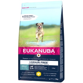 Eukanuba Grain Free Adult Small / Medium Breed Huhn Hundefutter trocken
