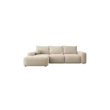 Selsey Eckcouch Chenille mit Schlaffunktion 2-Sitzer Beige