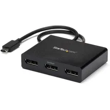 Startech StarTech.com USB-C Multi-Monitor Adapter, USB-C auf 3x DisplayPort 1.2 MST Hub, Dreifach 1080p 30Hz DP Laptop Display Extender / Splitter, extra langes integ. Kabel, nur Windows (MSTCDP123DP)