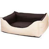 CopcoPet Rocco Hundebett Hundesofa Wendebett Kunstleder XXL ca. 125 x 100 cm Braun Beige