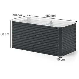 Oskar OK-Living Hochbeet 180 x 90 x 80 cm Anthrazit