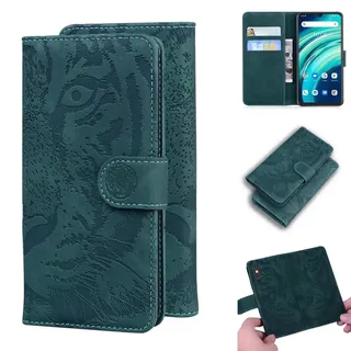 Hülle für Samsung Galaxy A26 5G, Premium Leder Tiger Flip Handytasche Schutzhülle Tasche Handyhülle mit Magnetverschluss, Kartenfach, Standfunktion für Samsung Galaxy A26 5G Handy Hüllen Grün