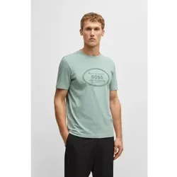 BOSS für Herren. 50537825 T-Shirt mit vom Golfsport inspiriertem Design und grünem Logo (XL), Lässig, Baumwolle, Kurzarm