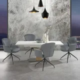 Esszimmerstuhl OTTO HOME "Leonidas", grau (anthrazit, schwarz, anthrazit), B:68cm H:85cm T:61cm, Polyurethan, Stoff, Stühle, Esszimmerstuhl, Sitz und Rücken gepolstert, Sitzfläche in Velourstoff, Sitzhöhe 47 cm