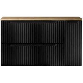 Lomadox Waschtischunterschrank 100 x 0 x 0 cm Schwarz/Eiche