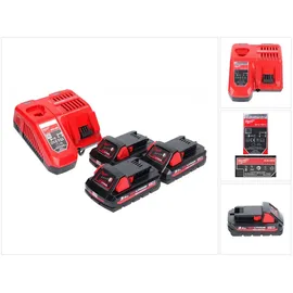 Milwaukee M18 Nrg-303 Akku Starter Set High Output 3x 18 V 3,0 Ah