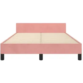 vidaXL Bettgestell mit Kopfteil Rosa 120x200 cm Samt