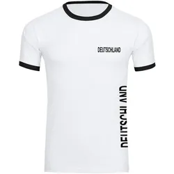 multifanshop Kontrast T-Shirt - Deutschland - Brust & Seite - Druck schwarz - Männer