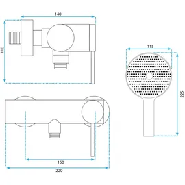 REA Duscharmatur Clif gold