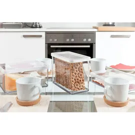 Rotho Frischhaltedose rechteckig transparent/weiß 20,0 x 10,0 x 21,4 cm 3,2 l
