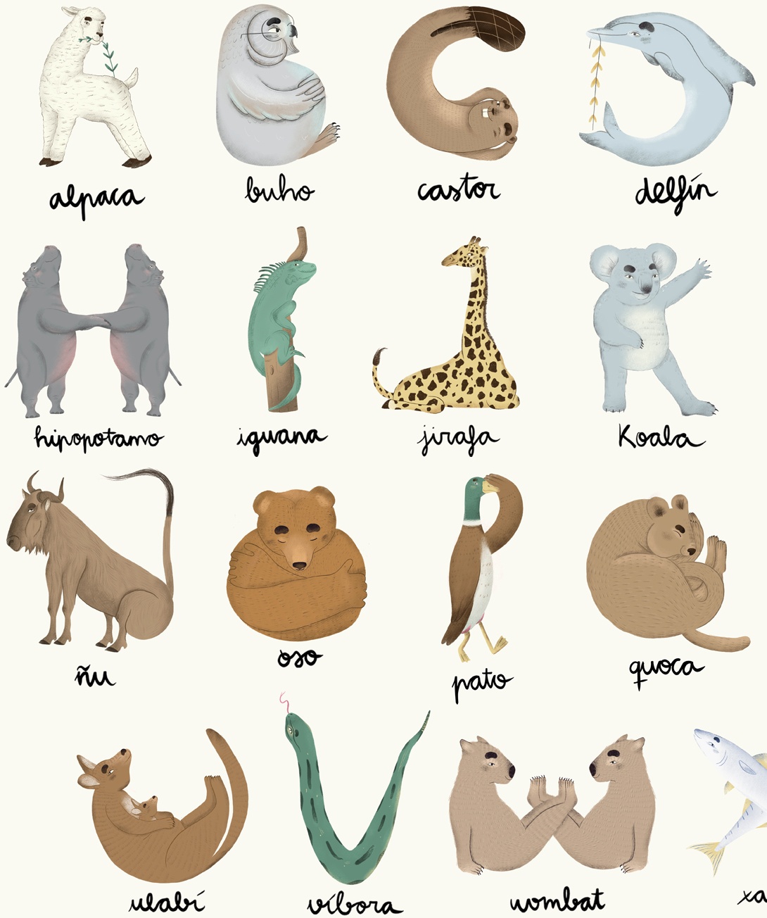Coordonne Wandbild Animal Alphabet - Multi