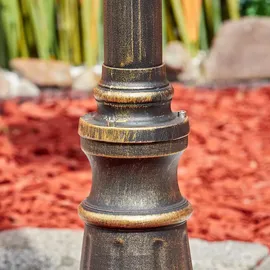 hofstein Außenleuchte Kandelaber in Braun/Gold 3-armig, - Gold/Transparent