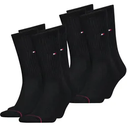 Tommy Hilfiger Herren Frauen Unisex Sport Socken 4er Pack in 47-49 Schwarz