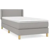 vidaXL Boxspringbett mit Matratze Hellgrau 90x200 cm Stoff