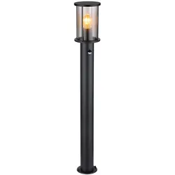 Wegeleuchte Stehleuchte Gartenlampe Außenlampe Edelstahl Glas Bewegungsmelder, schwarz rauch, 1xE27, DxH: 14,3x100cm