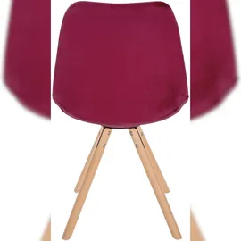 CLP Stuhl Sofia Samt bordeauxrot/natura (rund)