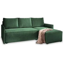 masseno Eckcouch Polyester mit Schlaffunktion 2-Sitzer Grün
