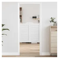 VidaXL Schwingtüren Lamellen-Design 2-Paar Weiß 80x80 cm