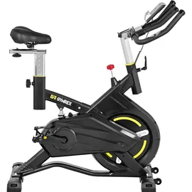 Gymrex Heimtrainer - Schwungmasse 13 kg - belastbar bis 100 kg - LCD - mit Stoßdämpfung - Schwarz