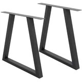 ECD Germany Tischbeine Trapez Design 60 x 72 cm, Anthrazit, Industriedesign,