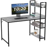 Vida Designs Brooklyn 120 cm großer Computertisch mit Ablageflächen, Heimbüro-Schreibtisch, industrieller Stil, Laptoptisch (grau)