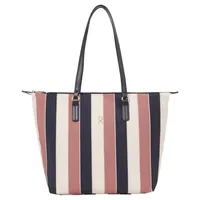 Tommy Hilfiger Shopper »POPPY TOTE STRIPE Tote«, Umhängetasche, Henkeltasche, Schultertasche in gestreiftem Look, Gr. B/H/T: 48 cm x 32 cm x 14 cm, Beige, , 68861329-0