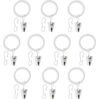 Ikea SYRLIG Gardinenring mit Clip und Haken, 25 mm, weiß