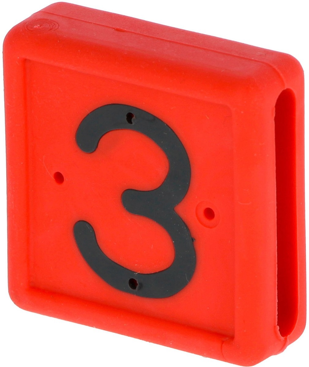 Kerbl Fußbandnummer, 1-stellig 10er Pack 3 - 208423 - rot