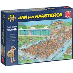 Jumbo Spiele Puzzle Jumbo 20039 - Jan van Haasteren, Ab in den Pool, Comic-Puzzle, 1000..., Puzzleteile