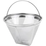 Kaffeefilter, wiederverwendbar, 4 kegelförmige Edelstahl-Kaffeefilter, kompatibel mit allen 12-Tassen-Kaffeemaschinen, wie Hamilton, Beach Brewer, Siemens, Donlim Dl-Kf800