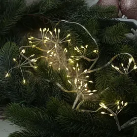 MARELIDA LED Lichterkette Pusteblume Silber 1 m