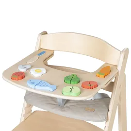roba Essbrett mit Spielelementen - Passend für Hochstuhl Sit Up Flex - Inkl. 9 Elemente zum Spielen - Ab 6 Monaten - Holz natur
