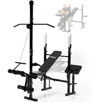 Physionics® Multifunktion Hantelbank - Verstellbar, Ablage, Butterfly, Latzug, Curlpult, Beinstrecker, Beincurler - Kraftstation, Fitnessstation, ...