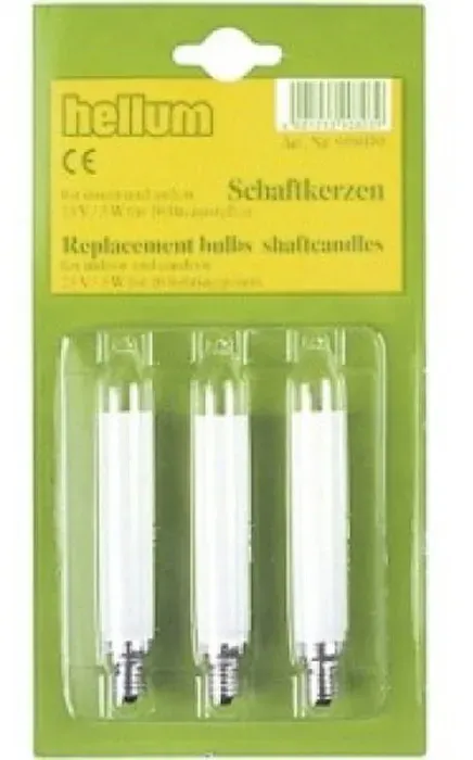 Hellum Schaftkerze,  23V/3W, E10,  elfenbein, 3er-Blister
