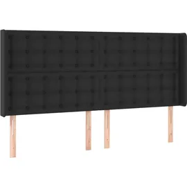 vidaXL Boxspringbett mit Matratze & LED Schwarz 180x200 cm Kunstleder